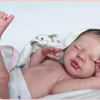 19 inch reborn doll kit Valentina Elisa newborn sleeping baby unpainted doll parts with cloth body kit Bebe reborn