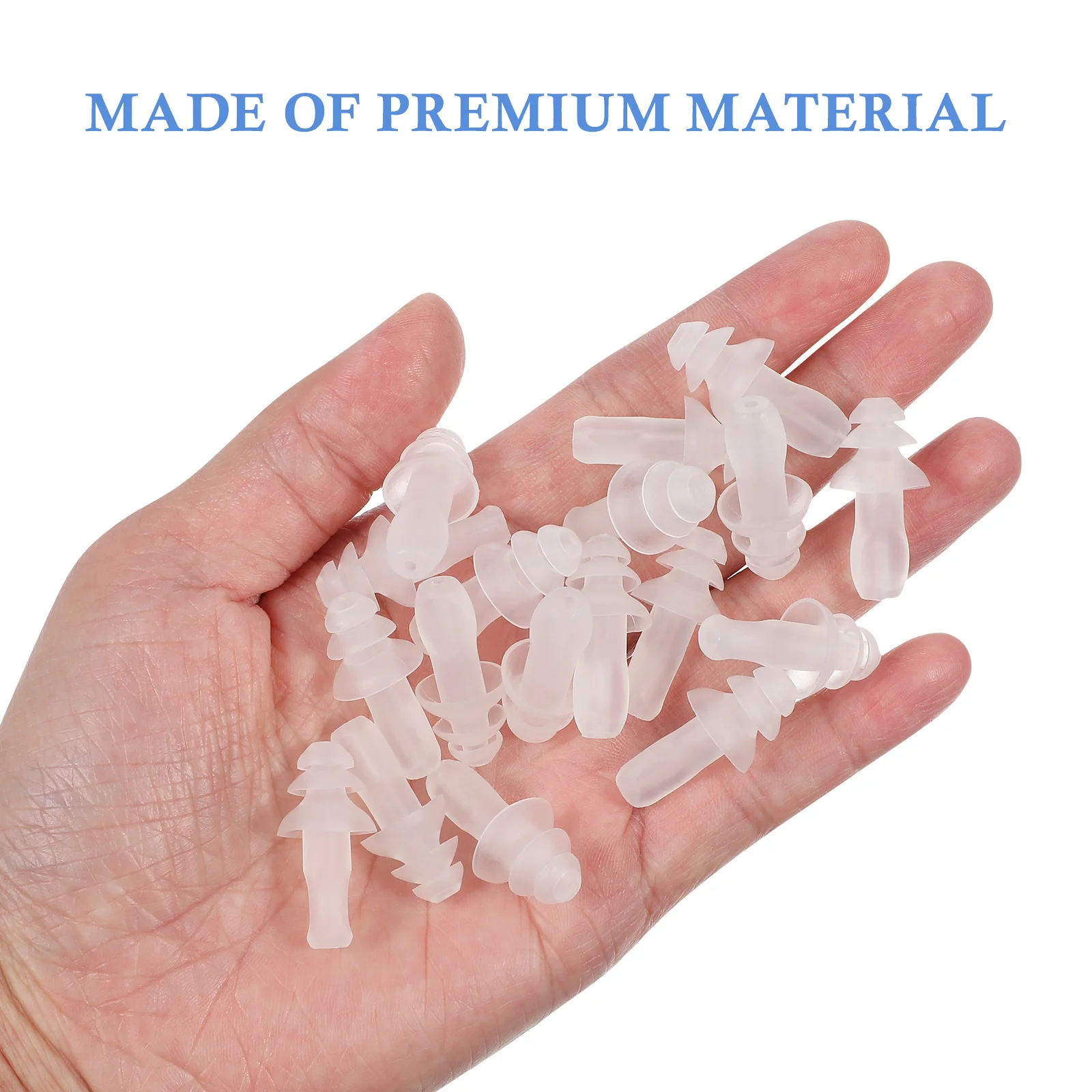 40pcs Silicone Ear Plugs Waterproof Soft For Swimming Sleep Noise Reduction Comfortable Protective Transparent Ear Protection