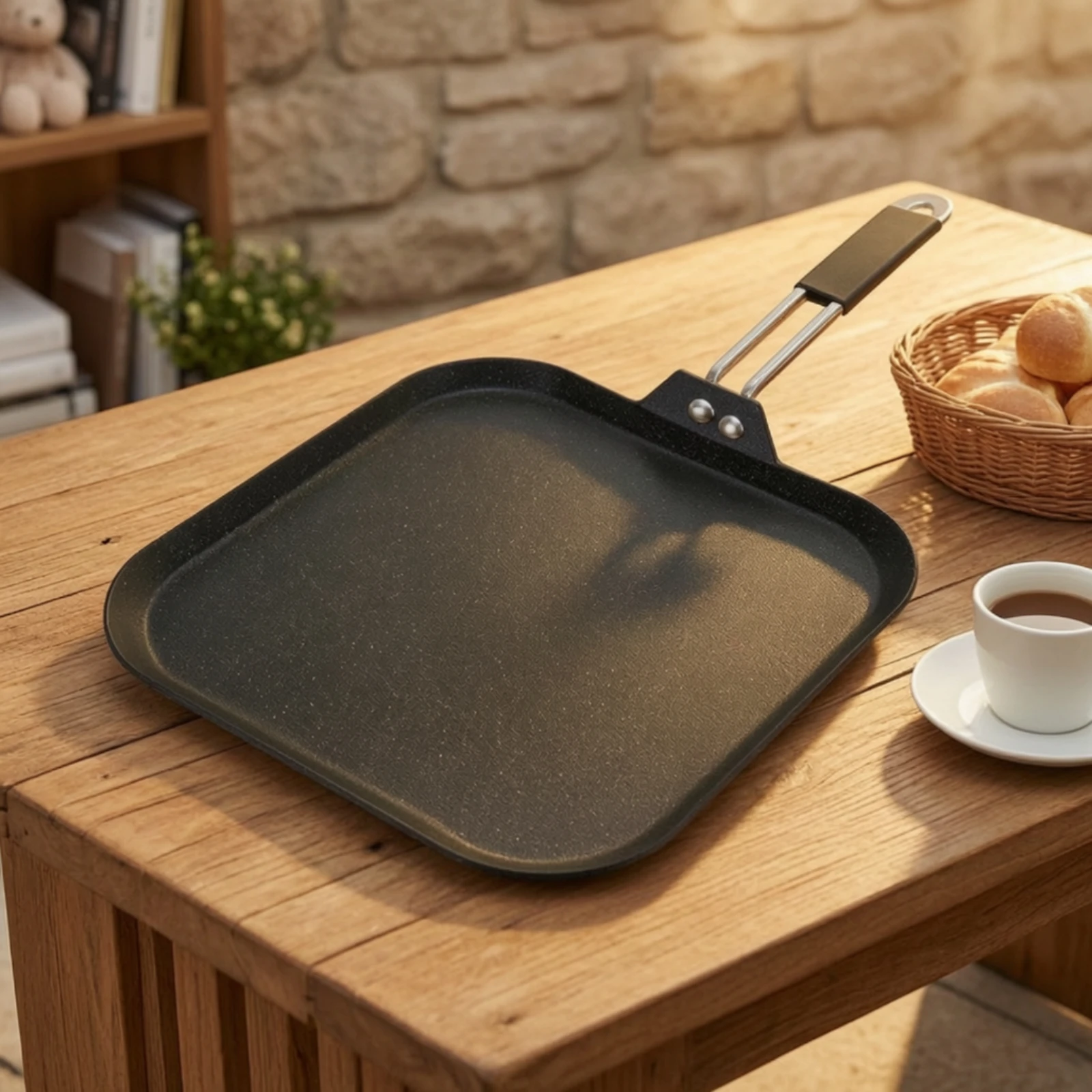 Baking Pan with Handle Versatile Nonstick Baking Pan Cooking Sheet Compact Tray Crispy for Home Cooks, Kitchen view 6