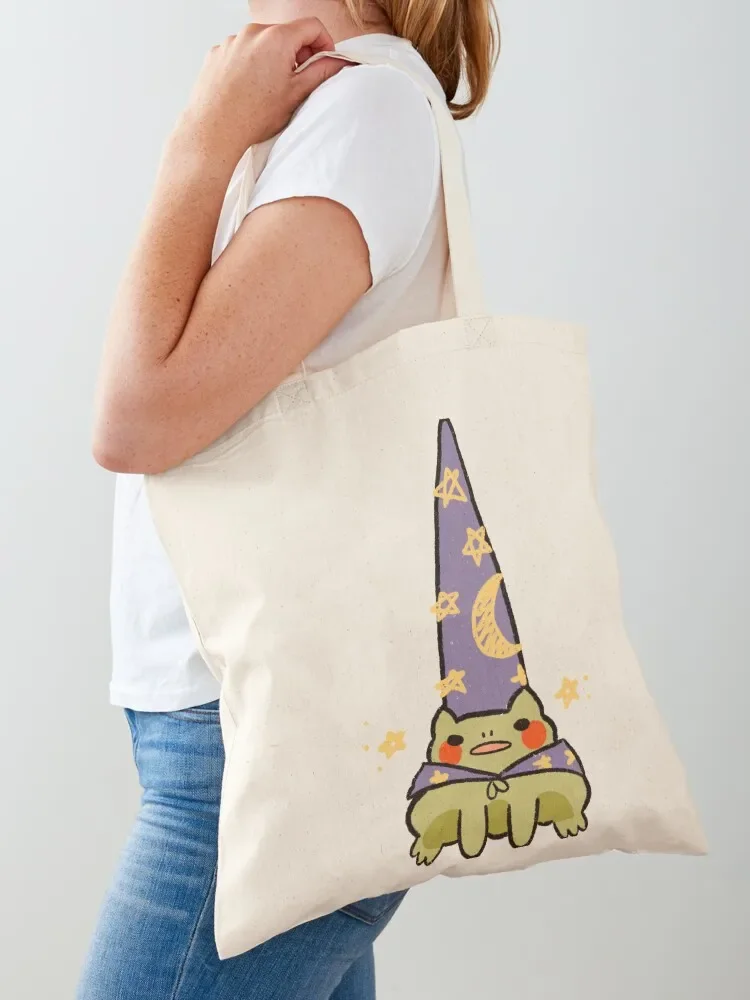 Wizard frog Tote Bag canvas shopping bag Women's shopper bag tote men shopper women