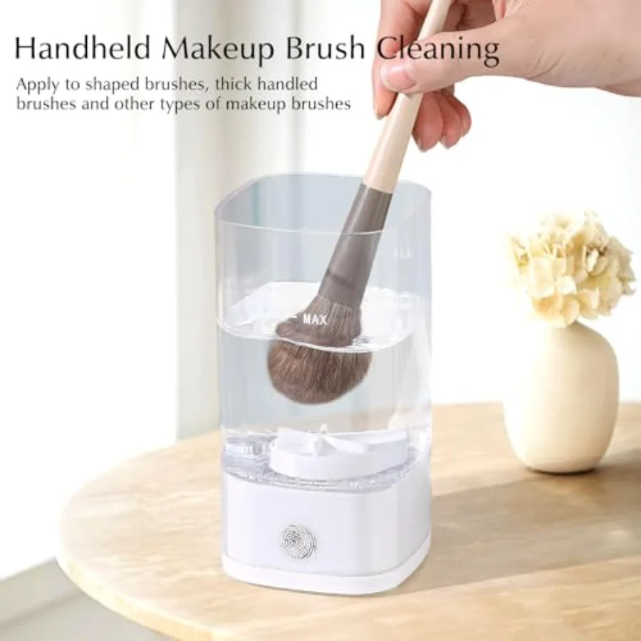 Limpiador de brochas de maquillaje eléctrico con limpieza profunda de 8000 RPM, máquina de limpieza de brochas de maquillaje automática Compatible con todo el cuerpo Visual
