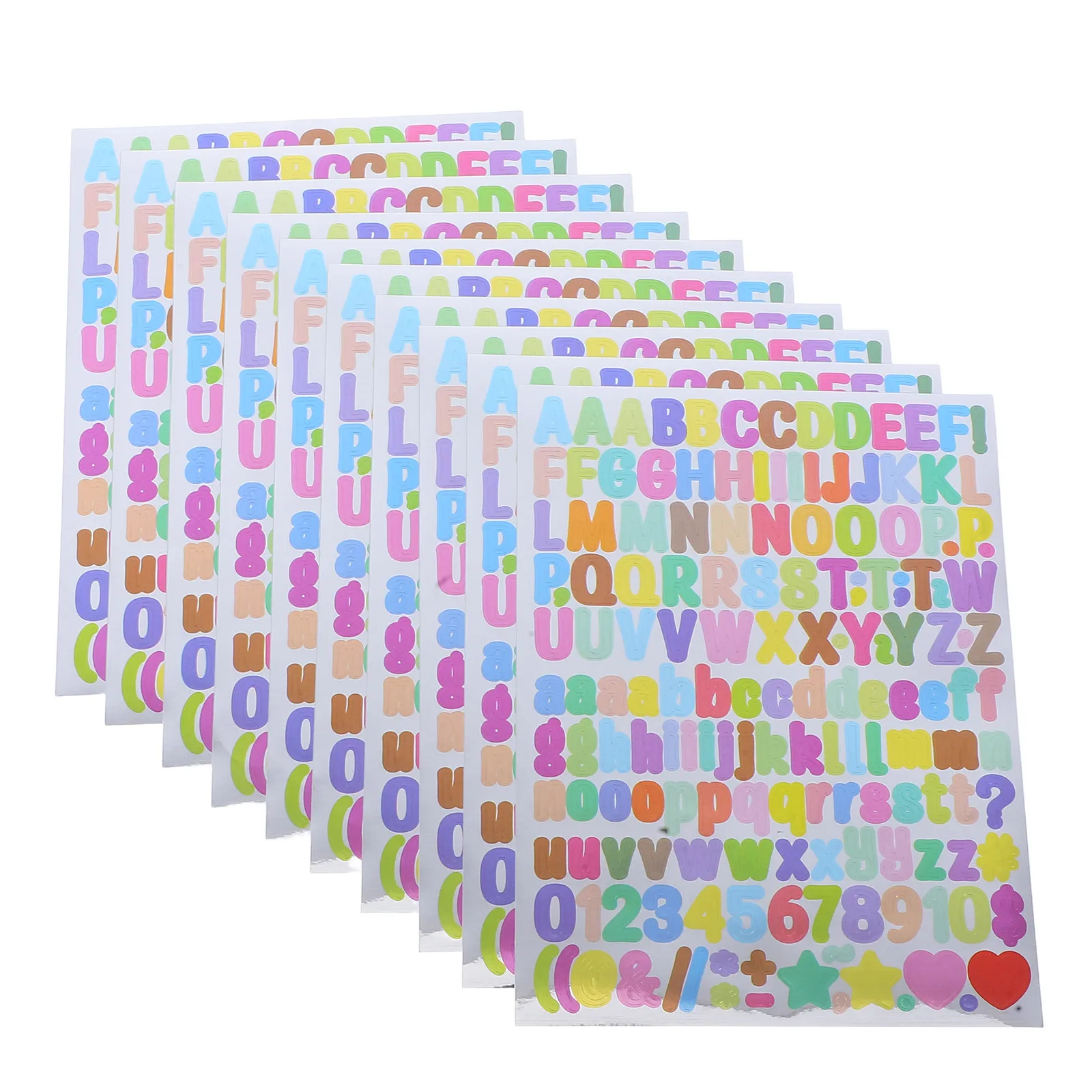 

10Pcs Alphabet Number Stickers Self-Adhesive Vinyl Gradient Letters Scrapbooking Planner Notebook DIY Decorative Craft Stickers