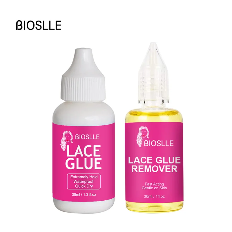 

BIOSLLE Strong Hold Waterproof Lace Glue and Lace Front Glue Remover Wig Hair Extension Set