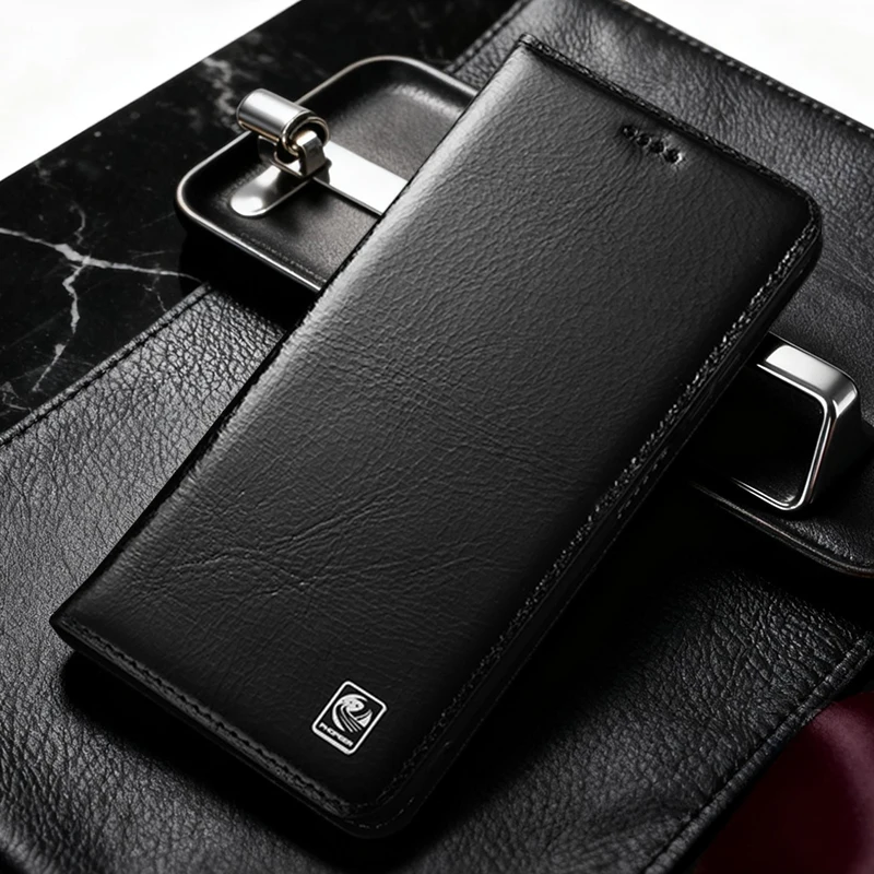 Étui à rabat en cuir véritable de luxe pour OPPO K12/11/10/9/7/5/3 X plus pro, motif eau, housse de téléphone magnétique