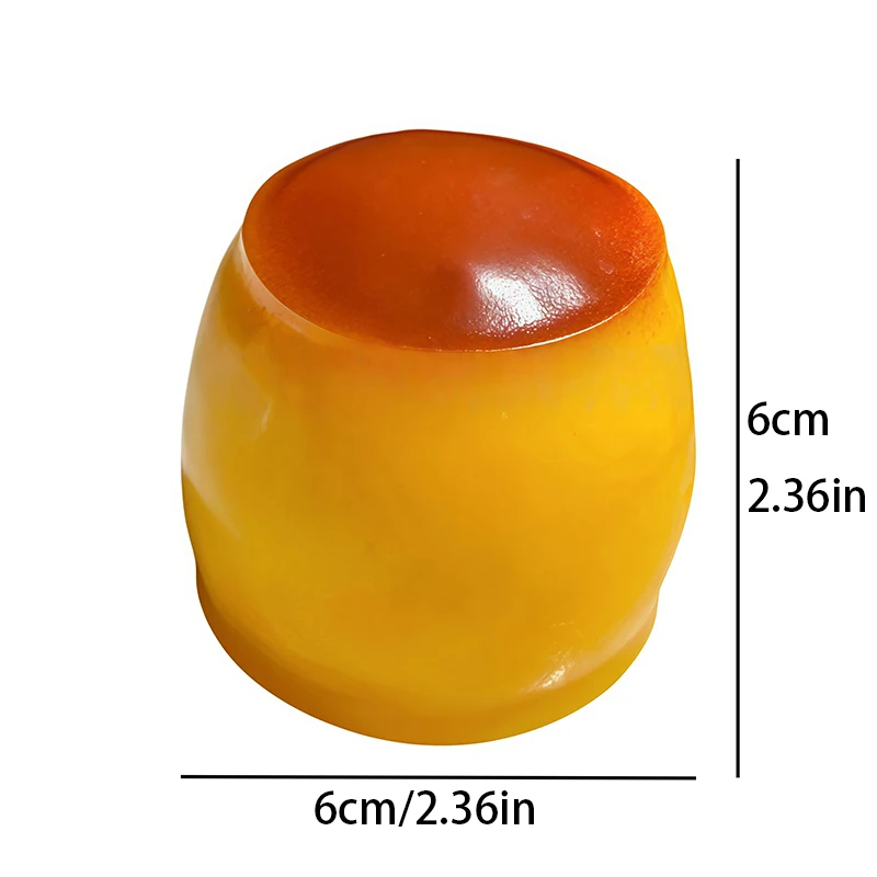 Puddingförmiger Quetschball, Karamell-Knusper, handgefertigt, weich, tragbar, DIY-Fidget-Zubehör zur Stresslinderung und als süßes Schreibtischspielzeug – Detail 2