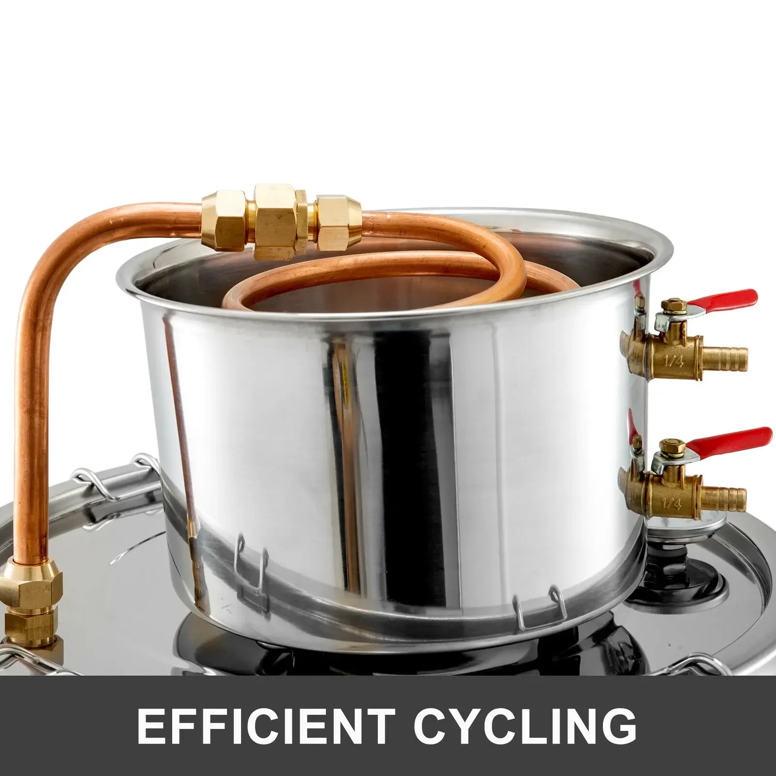 المقطر Alambic Moonshine 5 جالون 21L الكحول لا يزال الفولاذ المقاوم للصدأ النحاس لتقوم بها بنفسك المنزل المشروب المياه النبيذ طقم تخمير الزيت العطري #5