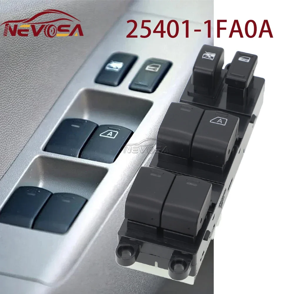 NEVOSA RHD Master Electric Power Window For 2006 2007 2008 2009 2010 Nissan Tiida 25401-1FA0A Right Glass Lifter Control Switch