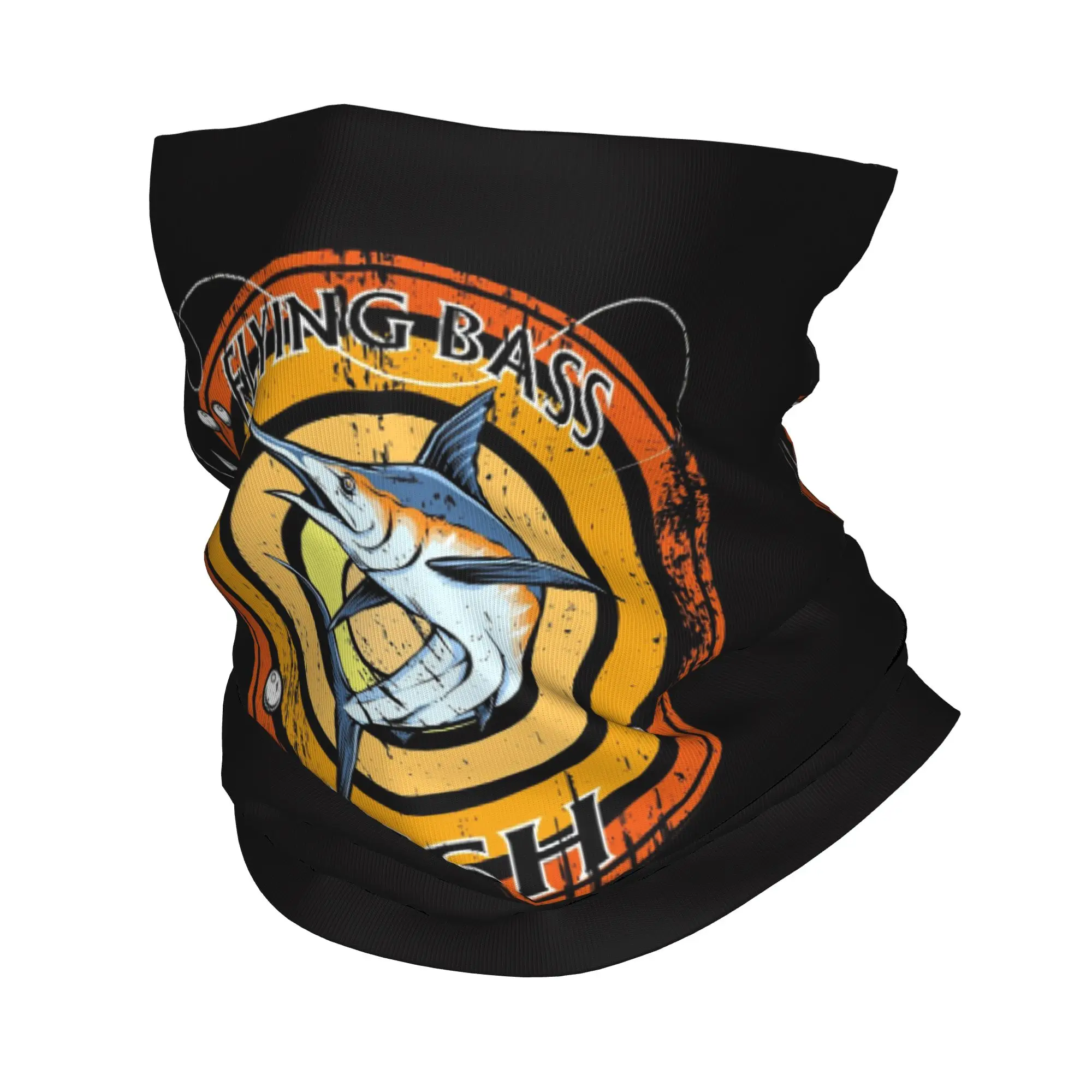 Flying Bass Fish Bandana Neck Cover Printed Mask Scarf Warm Balaclava Riding Unisex Adult