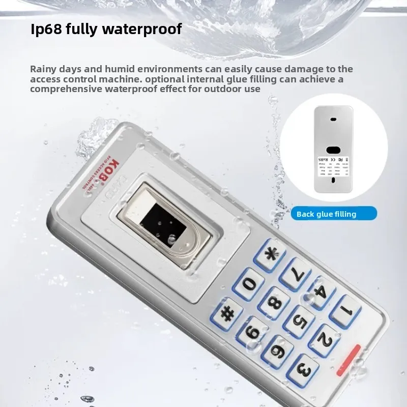 KOB Fingerprint Access Control All-in-one Machine Card Swiping Password Exposed/concealed Embedded Metal Reading Head Outdoor