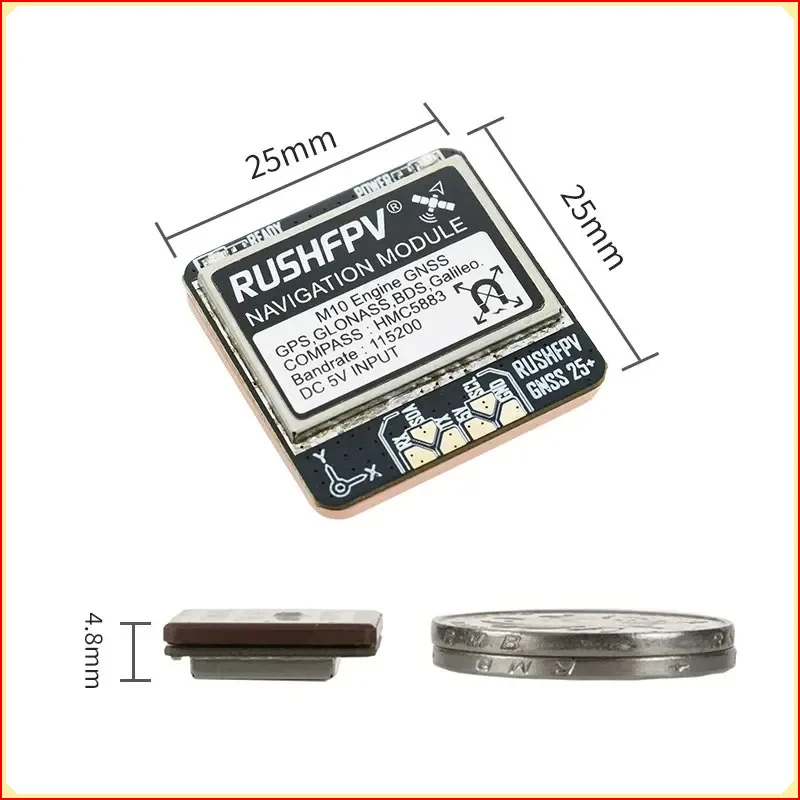 2026 NEW RUSHFPV GNSS PRO - M10 Moduł GPS Z Dwoma Protokołami Wbudowany Kompas