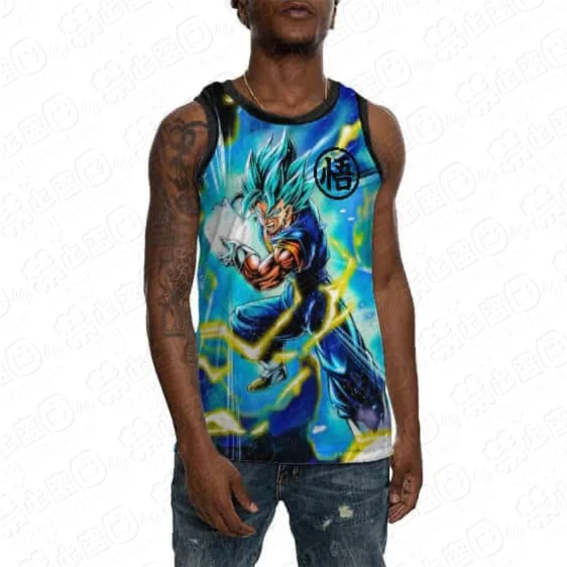 2026 Anime Dragon BallZ Goku Super Saiyan Sleeveless Basketball Jersey Oversize Casual Sport Outdoor Fitness Breathable Vest