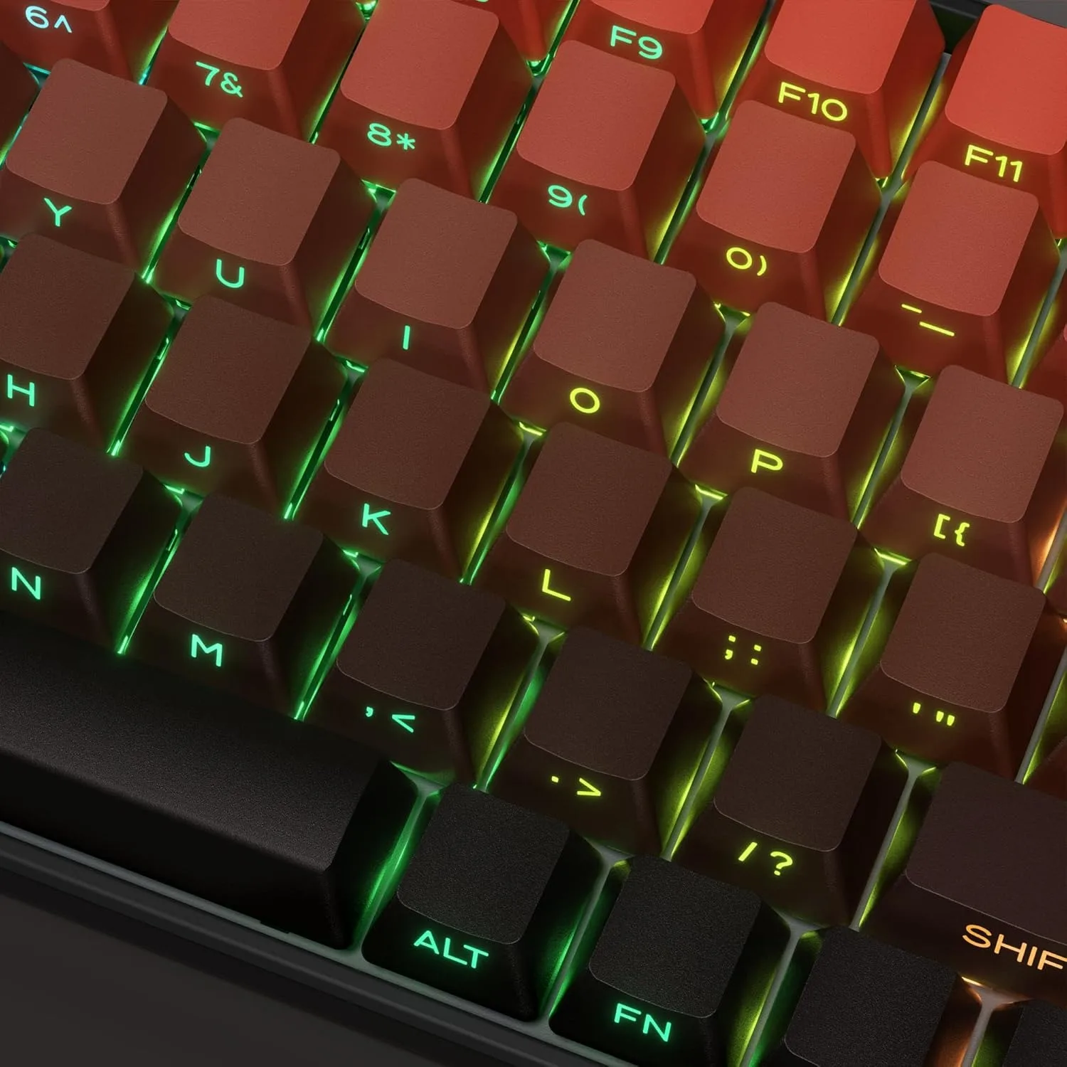 133keys Side Engraved Semi Transparent PBT Sanding Six Color Gradient Personalized Keycap for Mechanical Keyboards