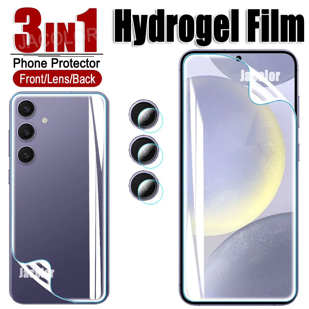 3 IN 1 Hydrogel Film For Samsung Galaxy S24 Ultra S24+ Plus Screen Protector+Back Cover Gel Film+Cam Glass S 24 S24Ultra S24Plus