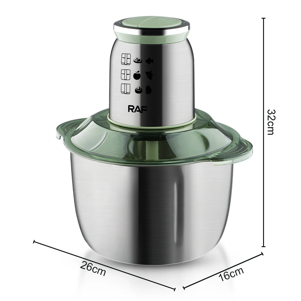 5L 1000W Moedor de Carne Elétrico Picador de Aço Inoxidável Máquina Liquidificadora de Carne para Cozinha Processador de Alimentos Misturador 220V ⠀