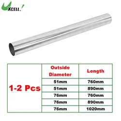 UXCELL 1Pc Straight 76mm 89mm 102mm OD 760-1140mm Length Multi-purpose Mandrel Exhaust Pipe Tube Pipe T304 Stainless Steel