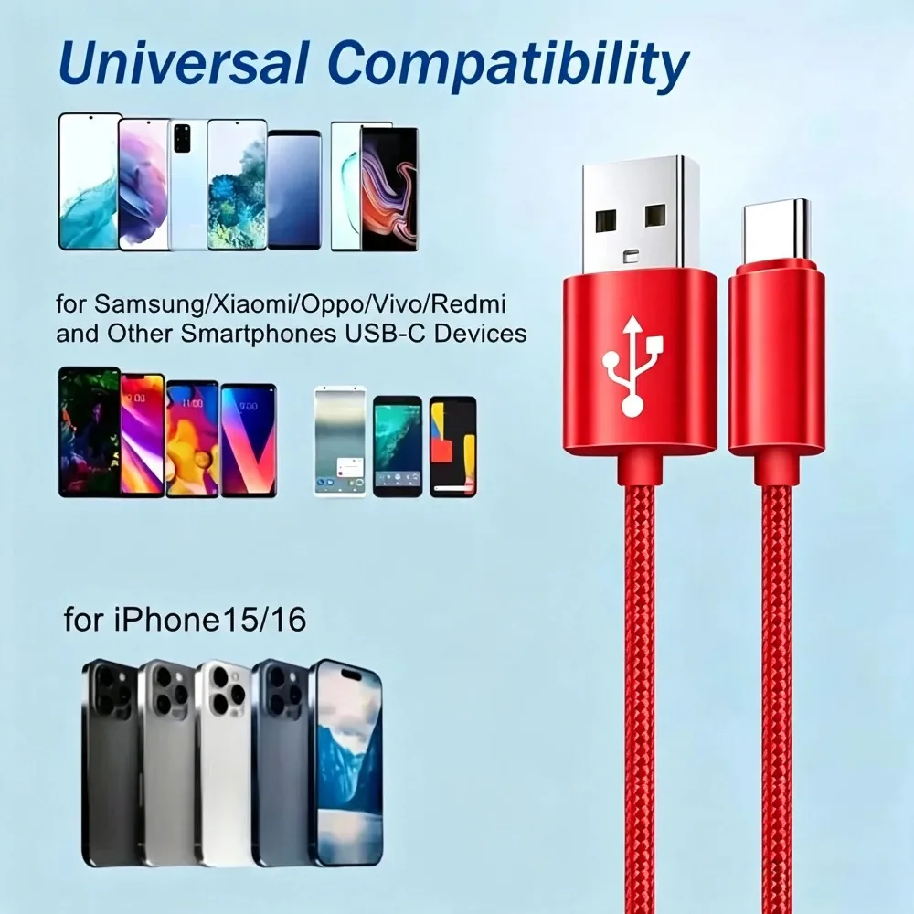 ASUS PD 60W USB A toType C Fast Charging Cable For 17ProMax/17Pro/17/16ProMax/16Pro/16/15ProMax/15Pro/15/Samsung 1.68M
