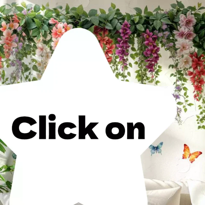 Hanging Flower Vine Wall Decal With Colorful Butterfly Self Adhesive For Bedroom Living Room Wall Decor Supply For Daily Use