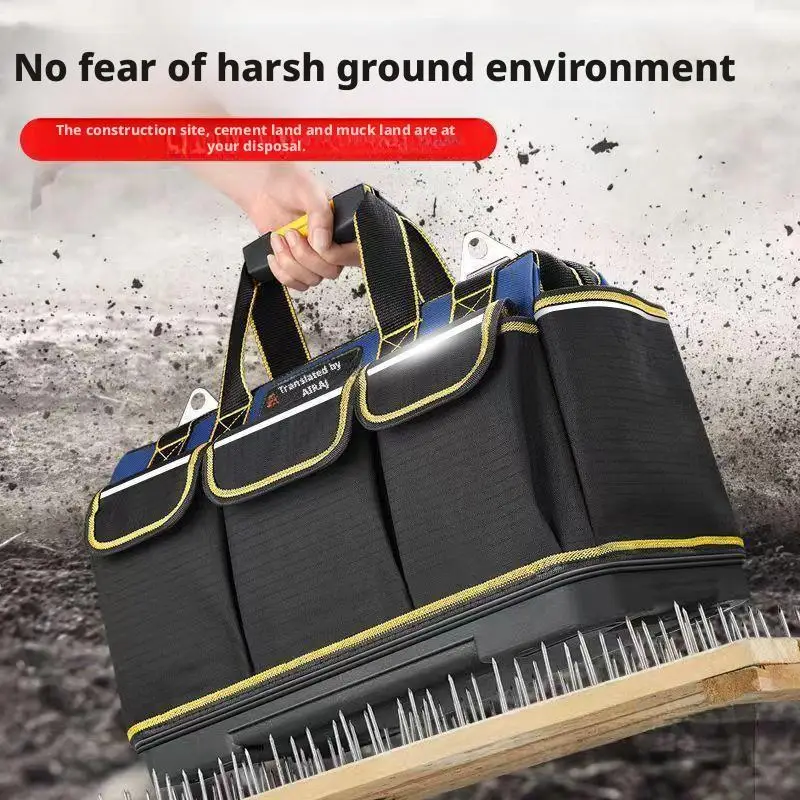 Electrician Tool Bag, Multi-Pocket Organizer Bag, Heavy-Duty Canvas Portable Tool Tote for Electrical Tools & Maintenance