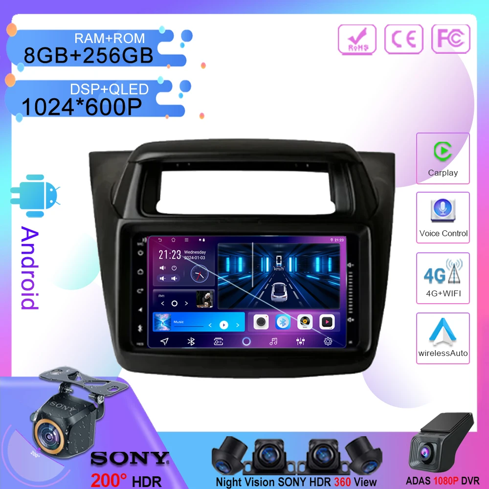 Car DVD Android 13 Wireless Carplay per Mitsubishi Pajero Sport Triton 2014 Auto Radio Multimedia Player navigazione GPS NO 2din