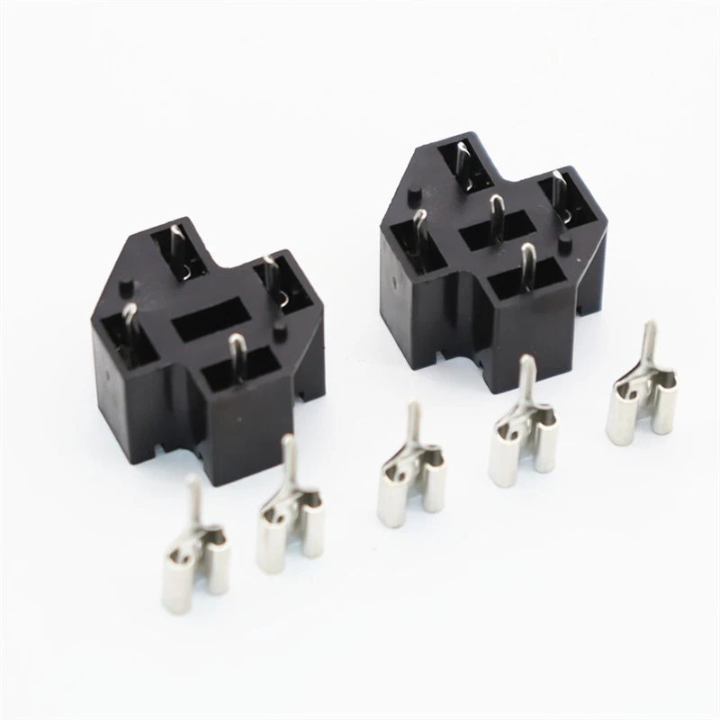 Automotive Car Auto 40A 4/5 Pin SPDT Relay Socket Connector Adaptor PCB Board Mount Base Holder with 6.3mm Terminals