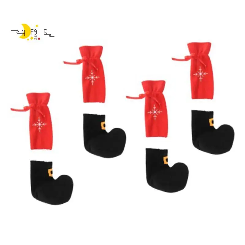 AF95-عيد الميلاد الأثاث الجوارب كرسي الساق غطاء حافظات الأرضية عيد الميلاد قدم كم ديكور سانتا الجدول الساق كرسي القدم يغطي