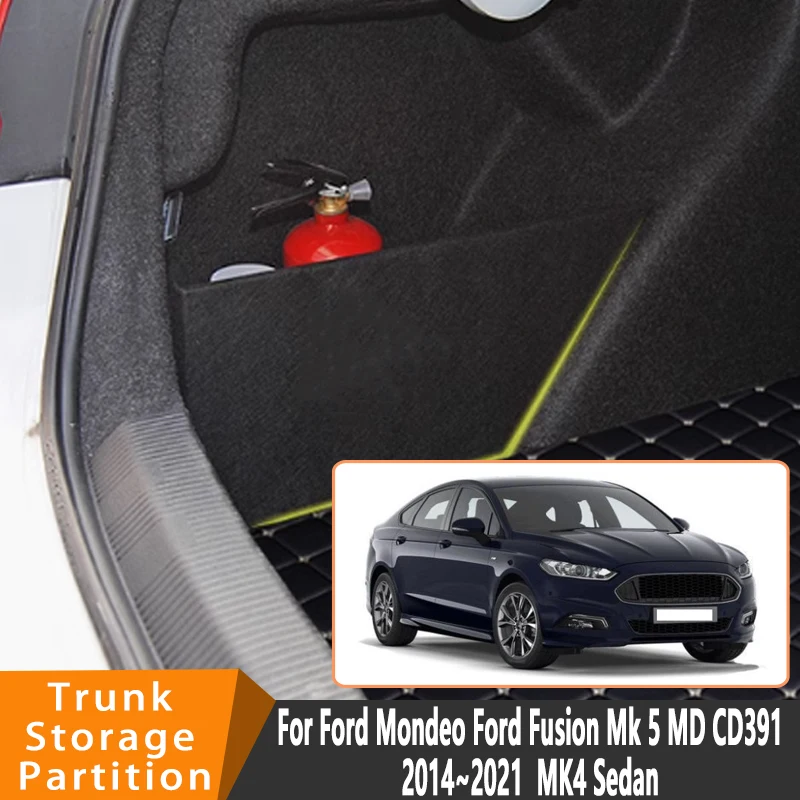 

Автомобильные аксессуары для Ford Mondeo 2014 ~ 2021 CD391, автомобильный органайзер, утолщенная боковая перегородка багажника, детали внутреннего ящика для хранения