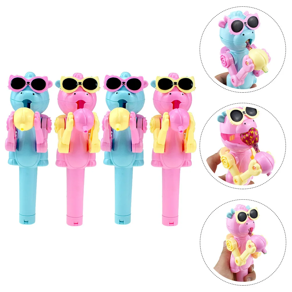 

4 шт., робот-леденец с динозавром, милый леденец для хранения конфет, практичный и портативный дизайн для подарков на день рождения, детская праздничная игрушка