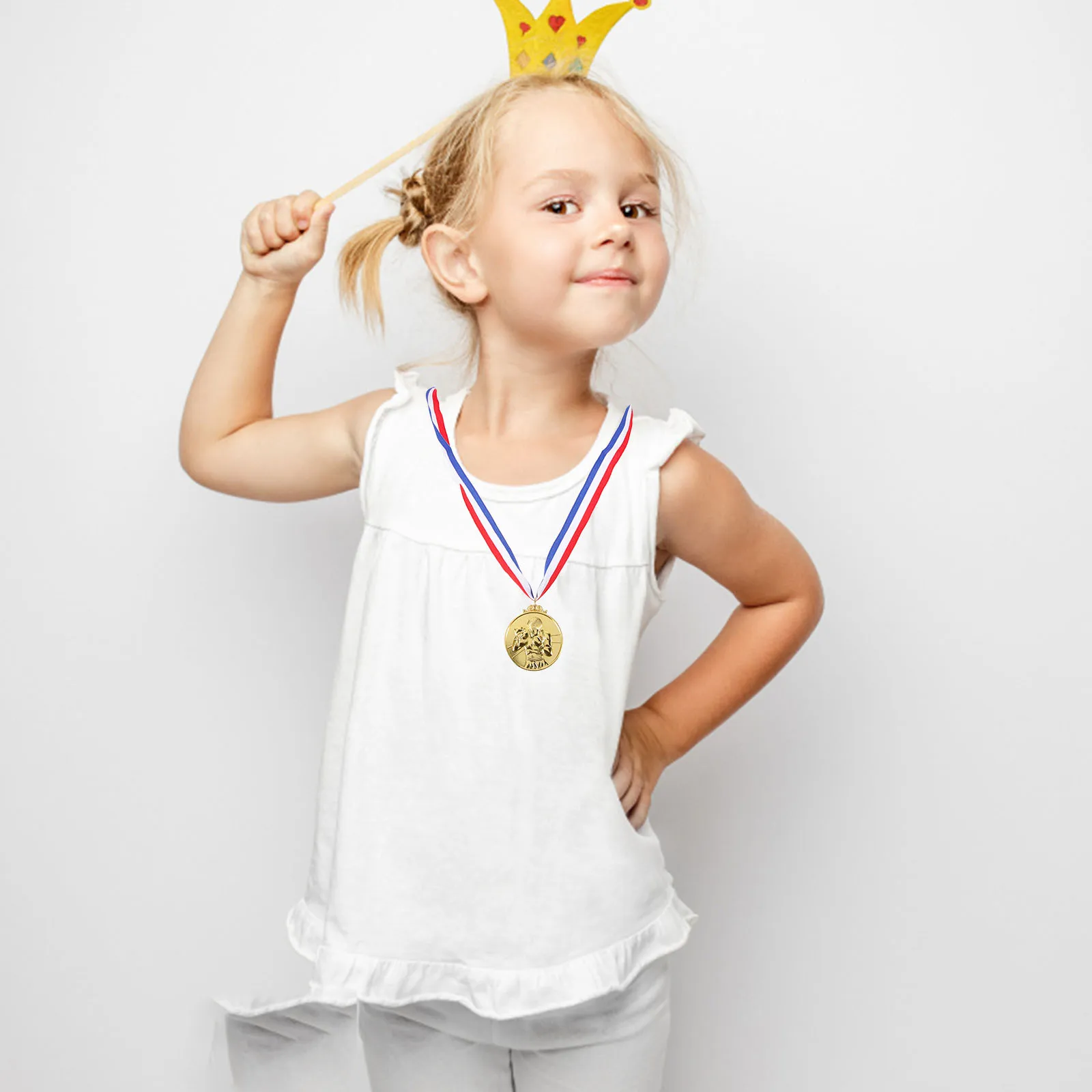 

5Pcs Creative Medals Zinc Alloy Nylon Sports Competition Awards Race Prize Medals Competition Supply Race Awards