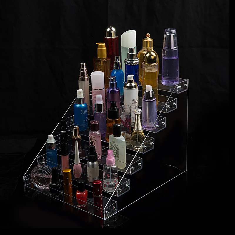 2/3/4/5/6/7 Tiers Acrylic Nail Polish Lipstick Stand Display Rack Holder Makeup Organizer