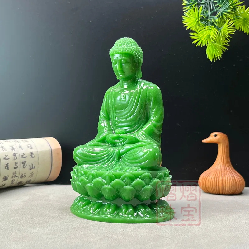 YFY light green luminous stone Buddha statue of Buddha, Amitabha Buddha,  statue is offered in the shrine, and the  is offered