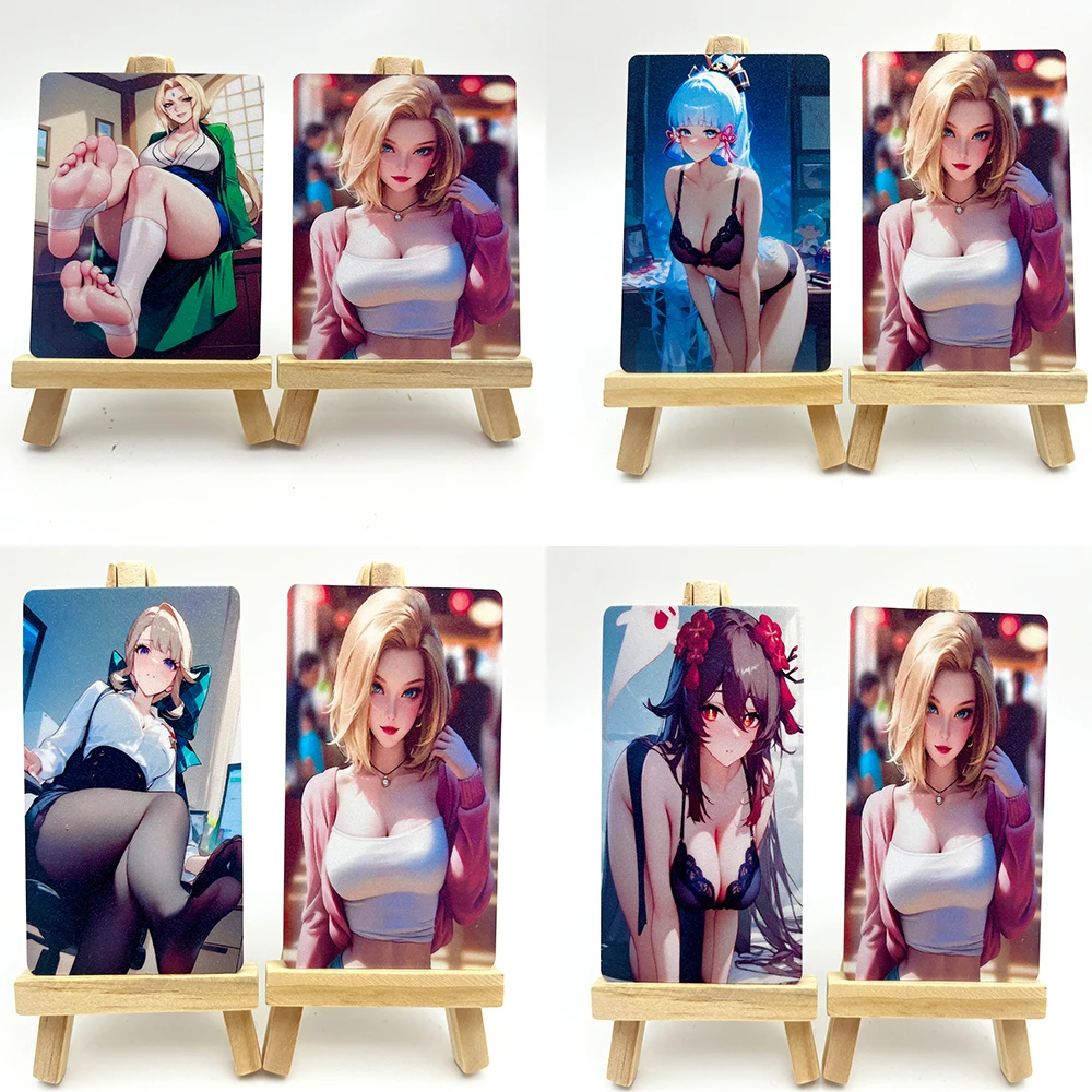 

Anime Sexy Card Single Card Collectible Swimsuit girl OL Waifu Cartoon Character Tsunade Android17 Frosting Process Cards Gifts