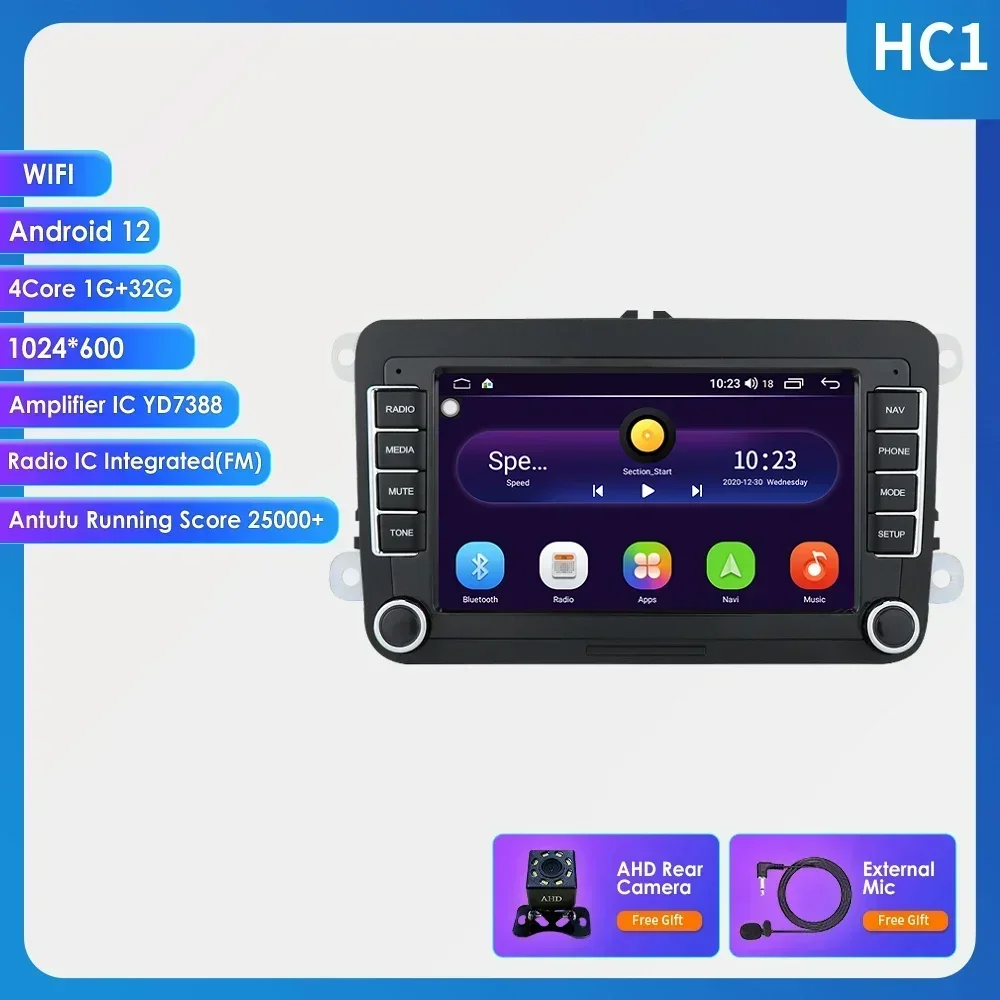 Android 14 Autoradio voor VW POLO GOLF 5 6 Plus PASSAT B6 JETTA TIGUAN TOURAN SHARAN SCIROCCO CADDY Seat Carplay Audio Stereo GPS