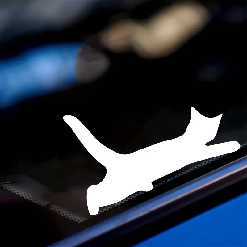 Stretching Cat Easter Egg Sticker Cute Kitten Vinyl Decal for Rearview Mirror Mini Bumper Hidden Car Motorcycle Decor