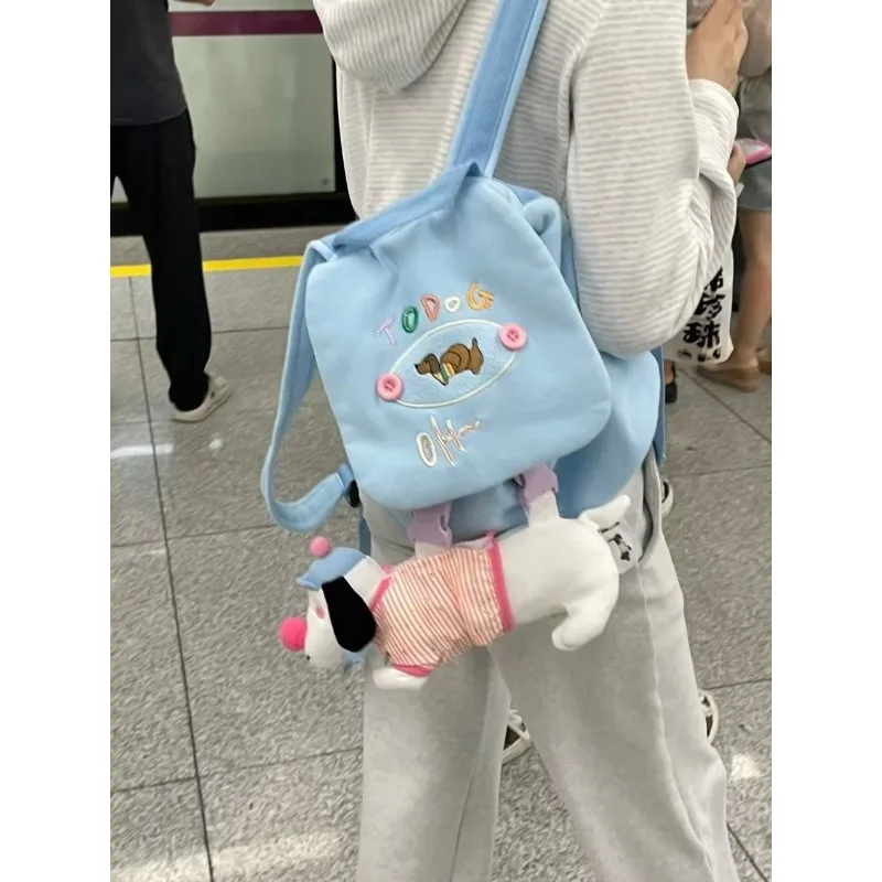 2024 New Puppy Doll Backpack Pencil Case Commuting Hoodie Bag Versatile Large Capacity Backpack Crossbody Bags for Women Gift