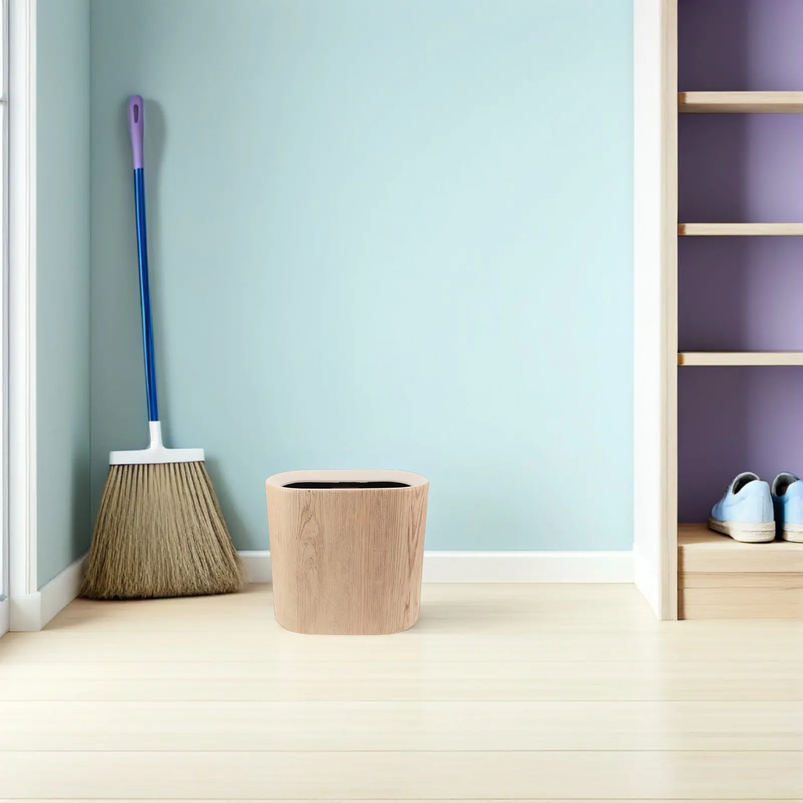 

Мусорное ведро с крышкой под дерево, узкое, для спальни, ванной, офиса, под стол, с защитой от домашних животных, герметичная крышка, легко чистится, винтажный дизайн