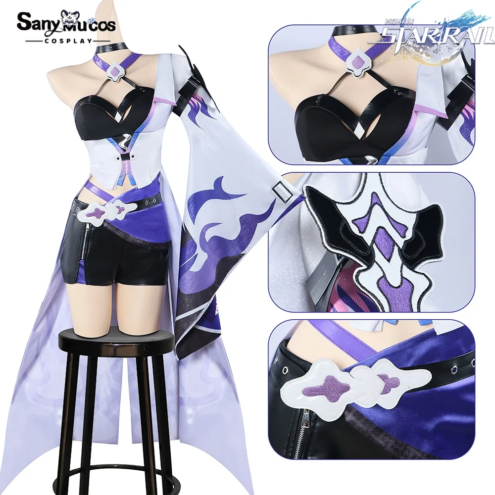 IN STOCK SanyMuCos Acheron Cospaly Honkai: Star Rail Acheron Dress Cospaly Outfit Comic-con Birthday and Holiday Gifts