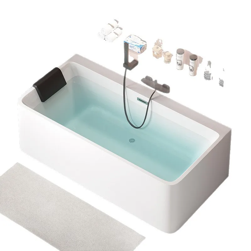 

Square acrylic Japanese bath independent family small apartment deep bubble hotel seamless bathtub fans