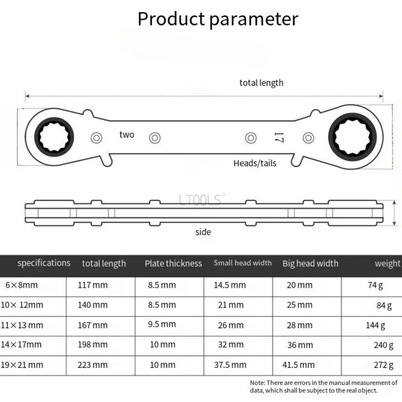 Portable Ratchet Wrench Set with Storage Tools Adjustable Durable Multi Size Available At Both Ends Repair Wrench Hand Tools