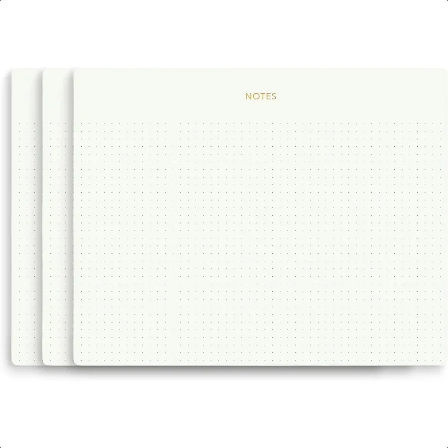 

Mouse Pad Notepad for Profionals 3 Pack 9.8 x 7.9 150 Sheets 50 Each Minimalist Gold Foiled Dotted Layout Executive's Desk Note