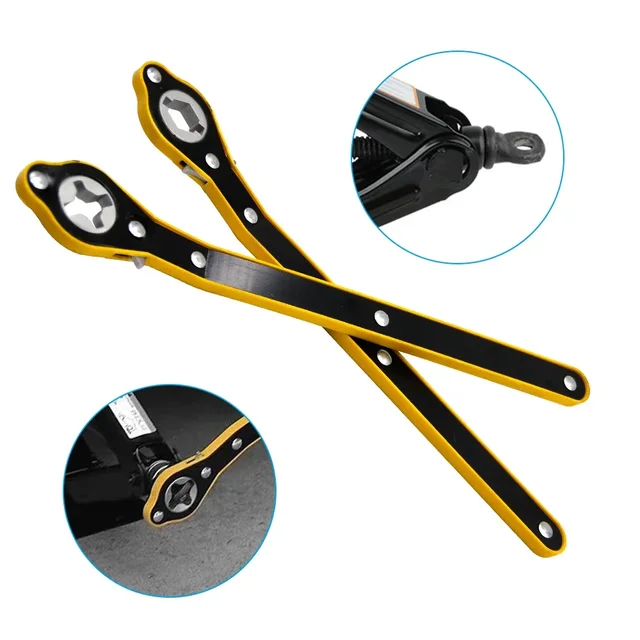 Auto Labor Saving Jack Ratchet Wrench Tire Jack Removal Wrench Cross car Labor Saving Wrench Rocker Arm 4