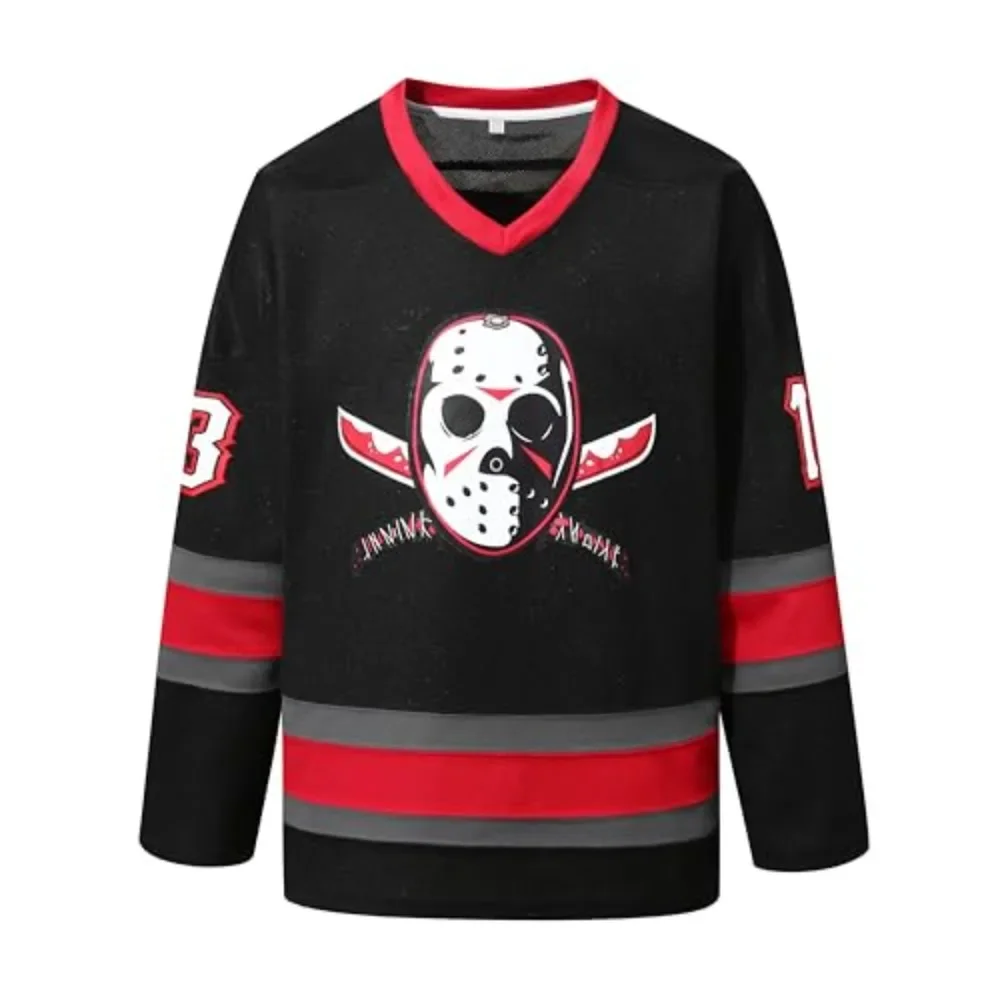 2026 Voorhees Jason 13 Friday Movie Ice Hockey Jersey Halloween Stitched Children's And Parental Clothing