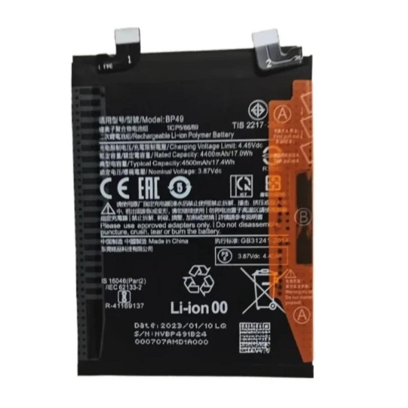 SWZY 3.87V 4400mAh For Xiaomi Poco F4 5G / For Redmi K40S Replacement Phone Battery Batteries Bateria BP49 Battery