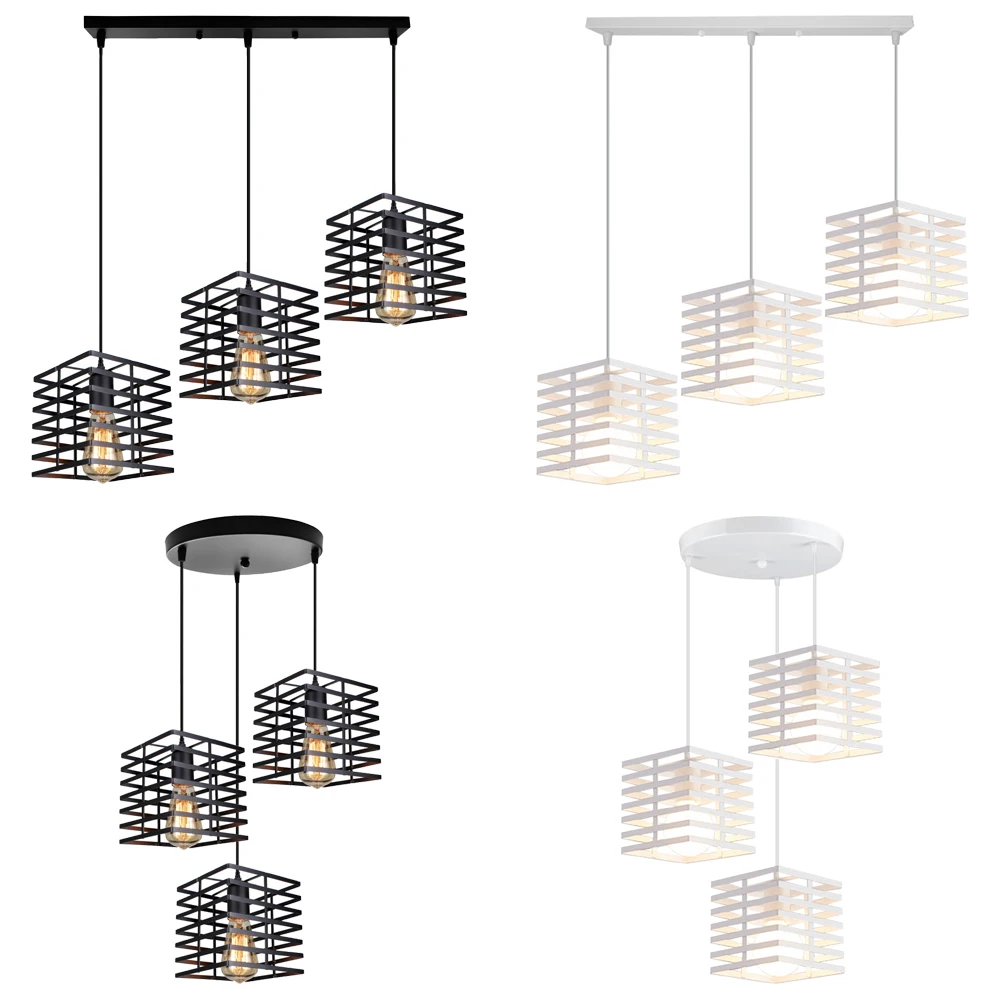 

1/3 heads Retro Pendant Lamp Shade Modern Kitchen Island Hanging Light Restaurant Bedroom Hotel Bar Home Decor Lighting Fixture