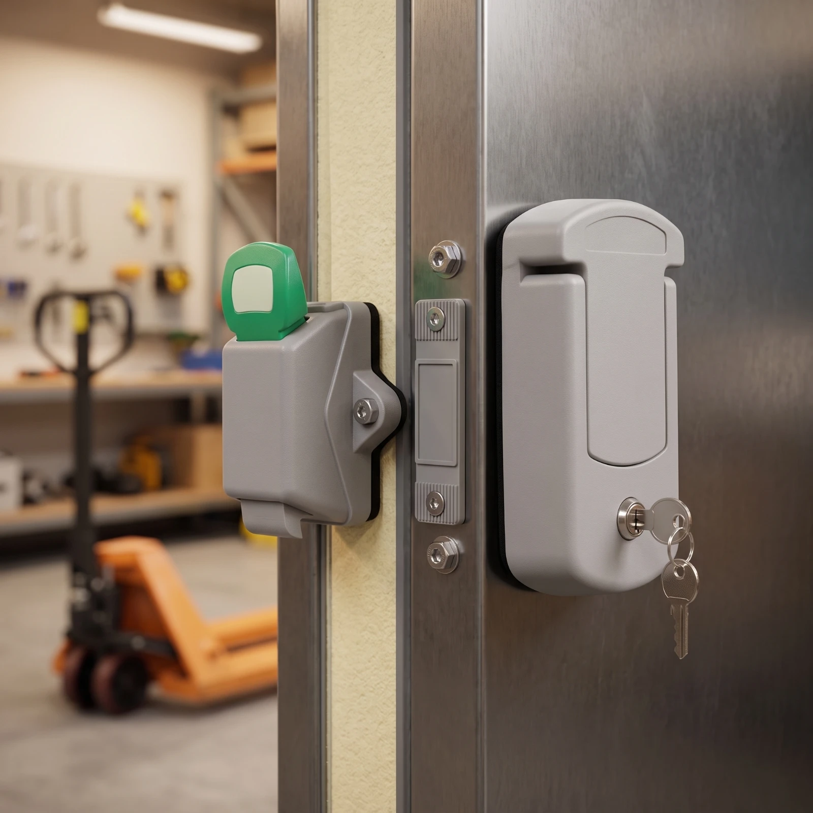 Cold-Room Door Lock Reversible Industrial Handle Lock Lever Style Locking Door Handle Anti-Sag Latch Mechanism Pick Resistant