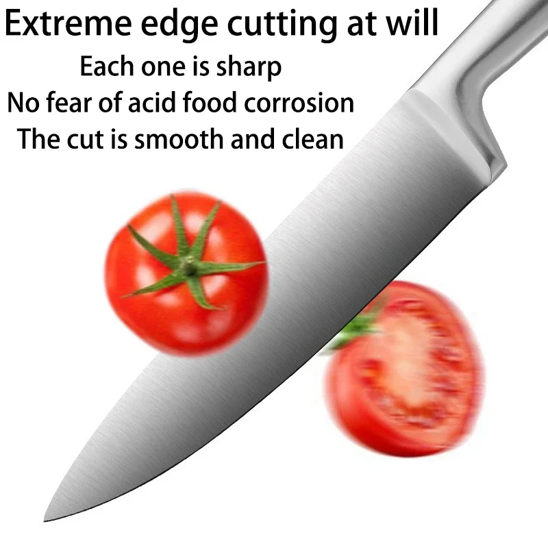Kitchen Knife Set, All-Steel Five-Piece Set Stainless Steel Kitchen Knife All-Purpose Knife Bread Knife, Fruit Knife Combination