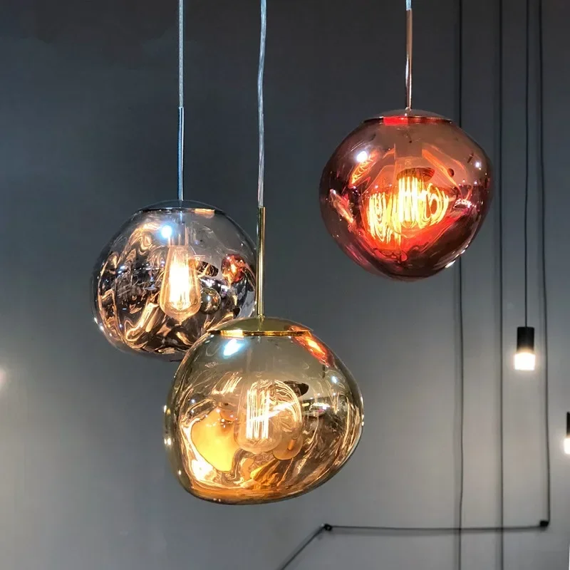 Modern Colorful Glass Pendant Lights Kitchen Dining Living Room Decoration Ceiling Chandeliers Dining Room Lights Fixture