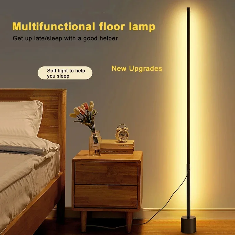 Imagem -05 - Nordic Led Floor Lamps para Sala de Estar Acrílico Permanente Wall Corner Ambient Lighting Fixture Iluminação Vertical Estudo e Quarto