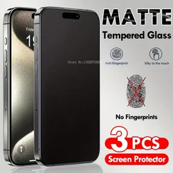 3 sztuki matowej folii ze szkła hartowanego do iPhone'a 15 14 Pro Max 14 13 12 Folia przeciw odciskom palców do iPhone'a 11 Pro13 12 Mini XS XR XSMax