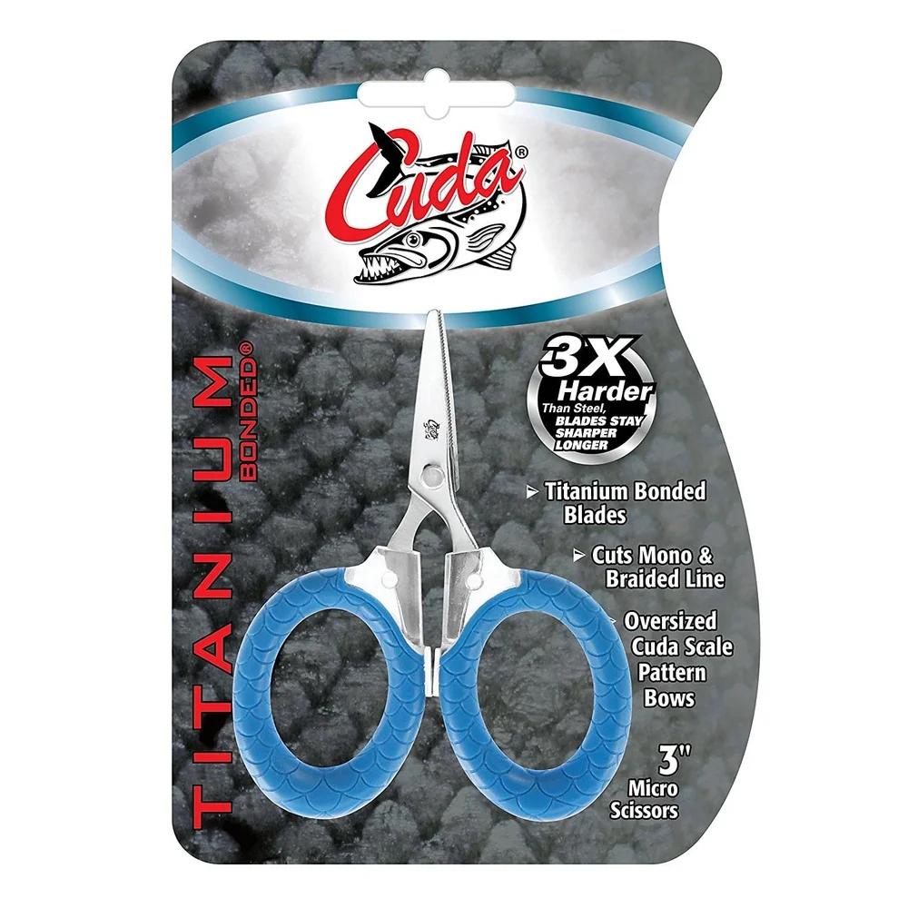 Confezione da 2 micro forbici da pesca, lame incollate in titanio, bordo seghettato, impugnatura antiscivolo, durevole, resistente alla corrosione, uso esterno