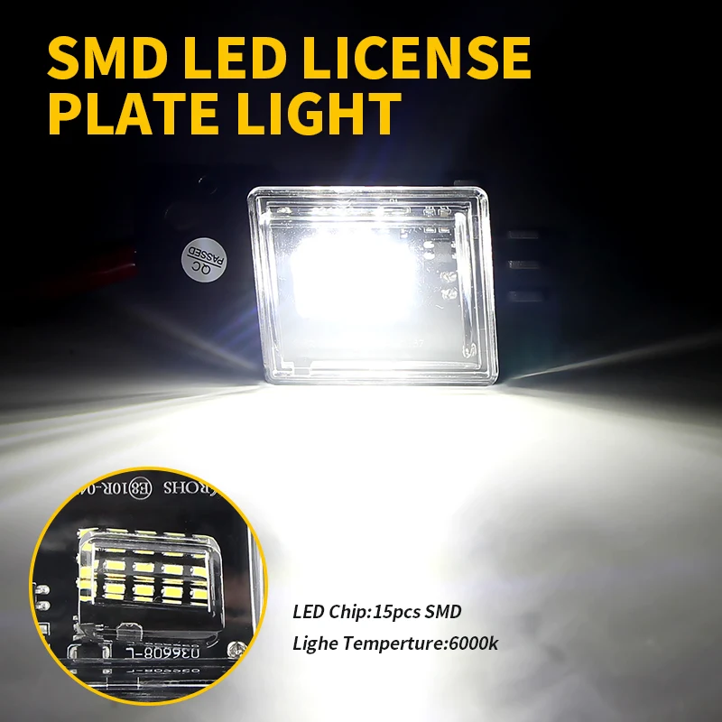 

2 шт. 12 В 6000 К для Silverado 2500HD/500HD 2015-2021 освещение номерного знака грузовика в сборе